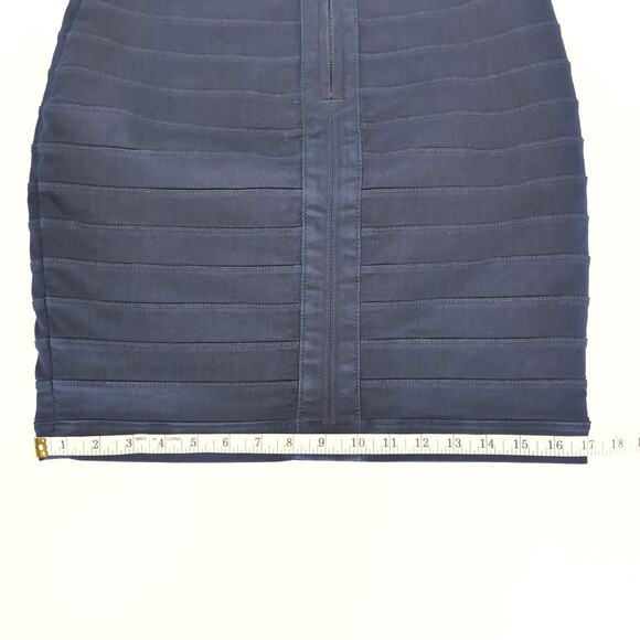 Express Dark Indigo Blue High-Waist Bandage Bodycon Pencil Skirt - Size 6 - NWT - Picture 11 of 14